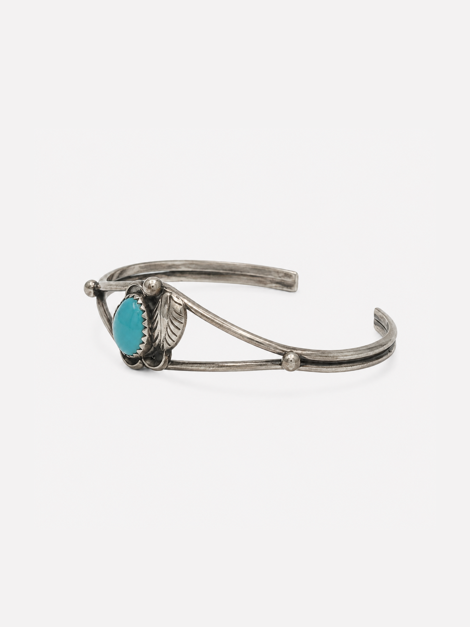 Vintage Turquoise Flower Cuff