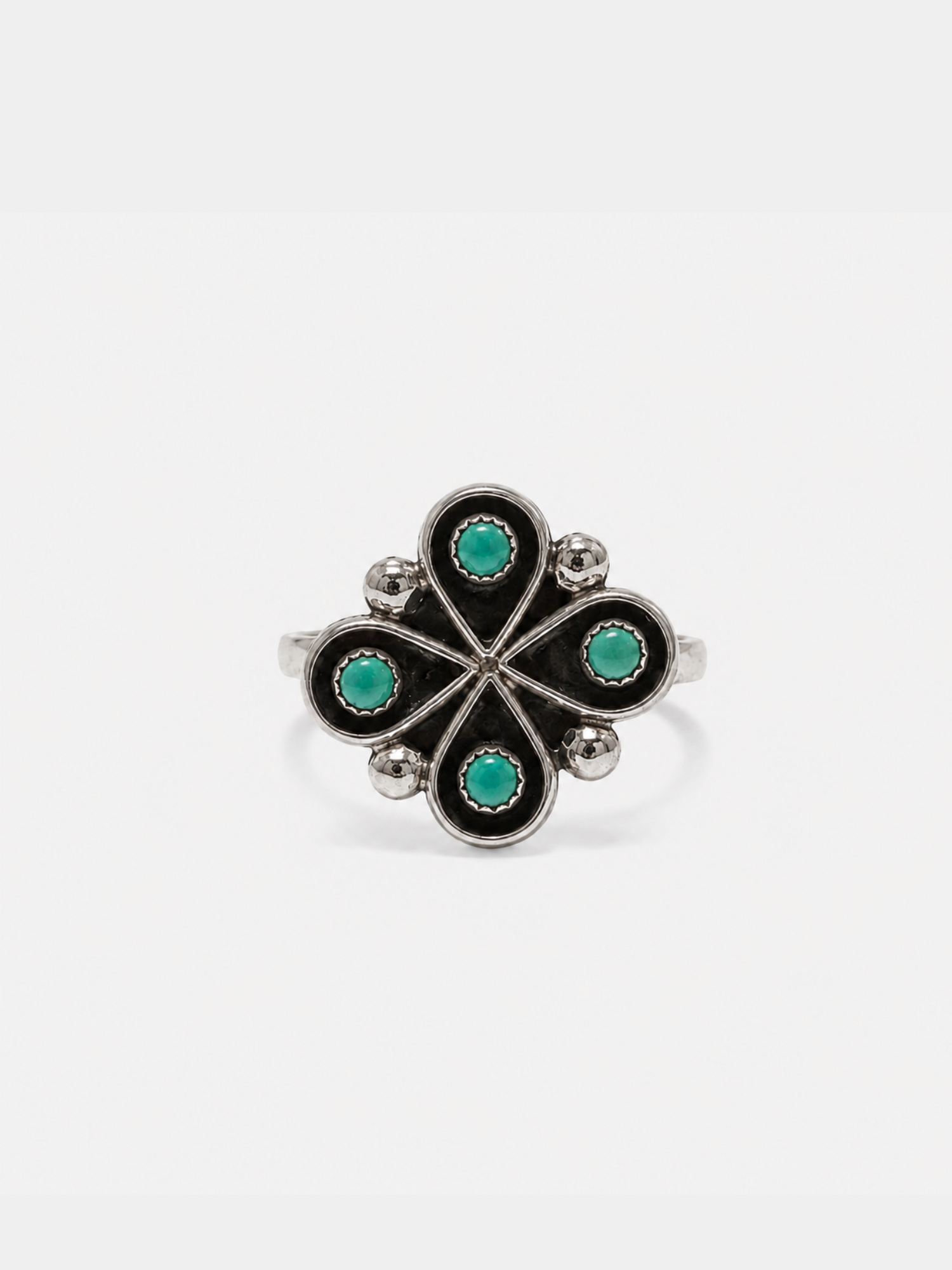 Vintage Turquoise Clover Ring