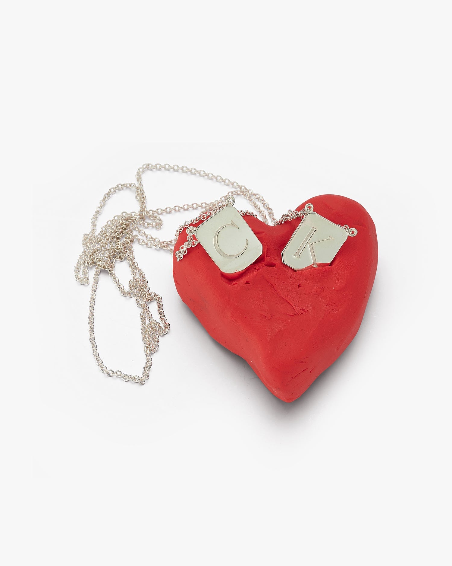 Large Custom Tag Necklace in Silver
