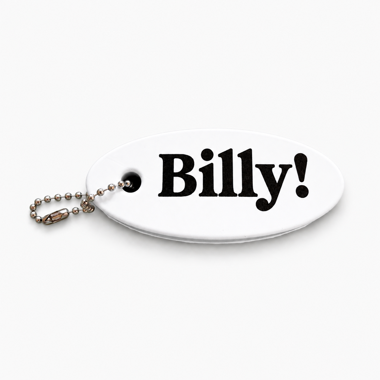 Billy White & Black Floating Foam Keychain