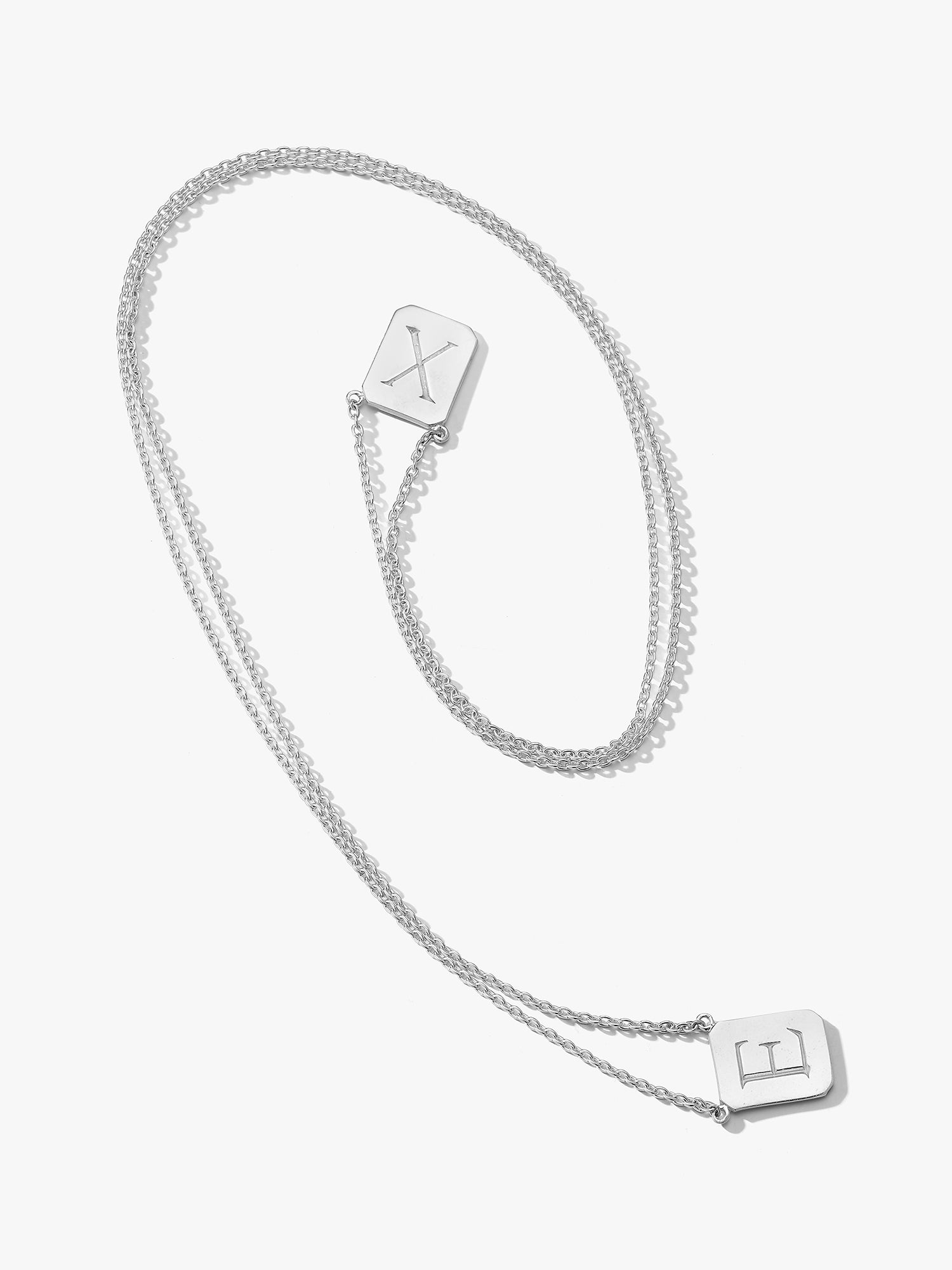 Personalized Love Billy silver tag necklace.