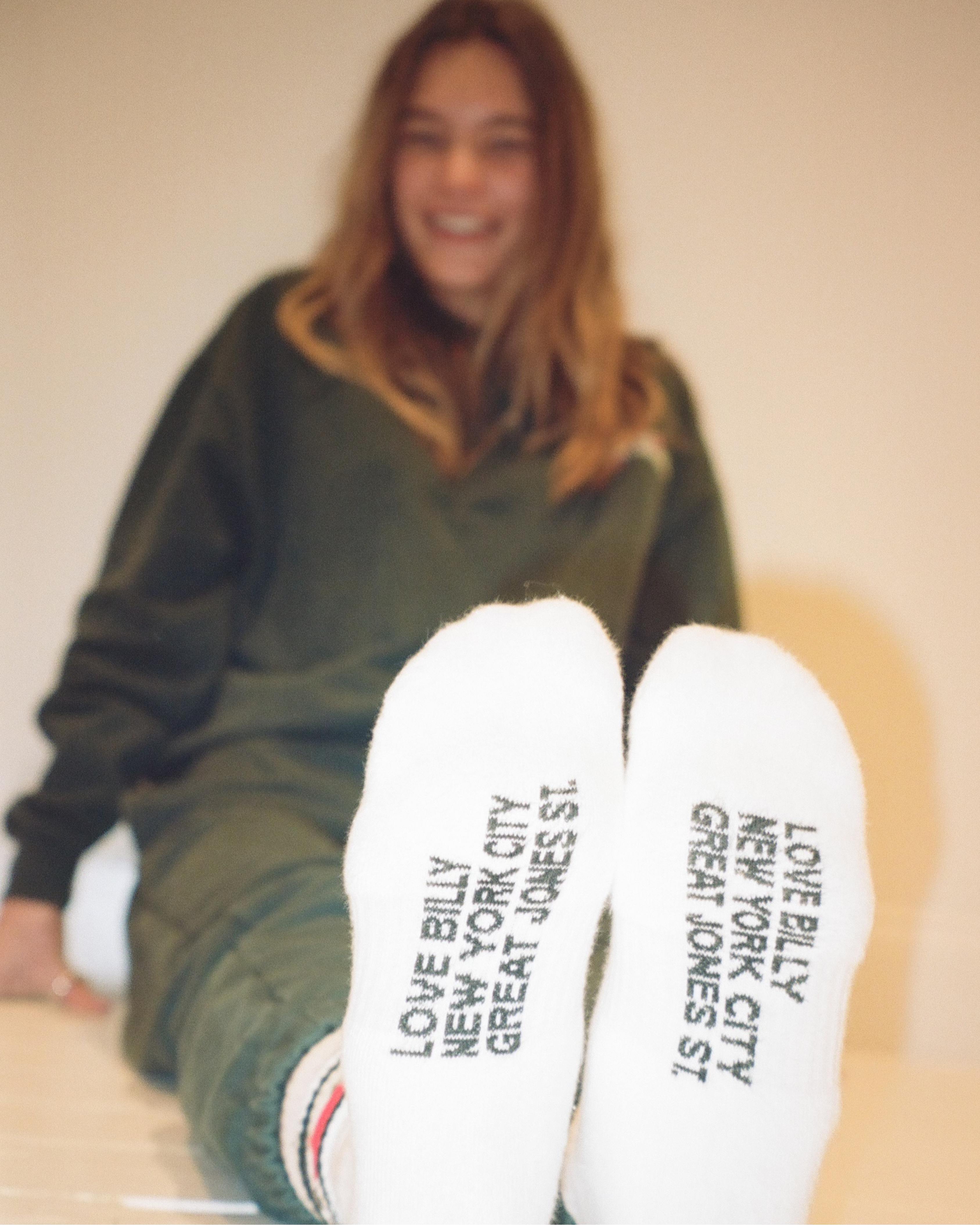 fun tube socks with a little surprise on the sole.