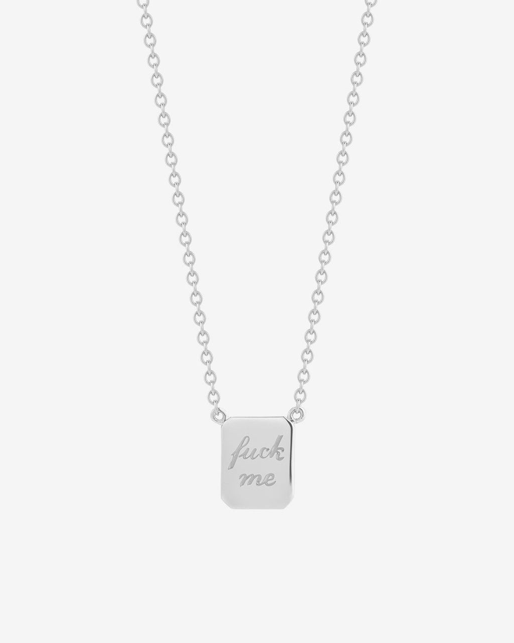 FU/ME Tag Necklace in Silver - Billy