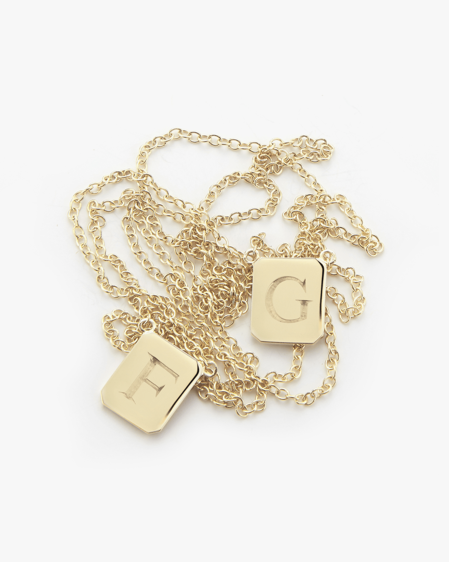 Large Custom Tag Necklace in Gold - Billy