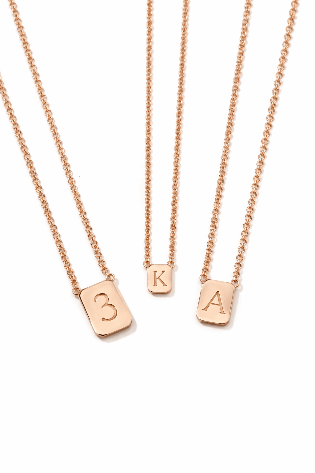 Large Custom Tag Necklace in Rose Gold - Billy