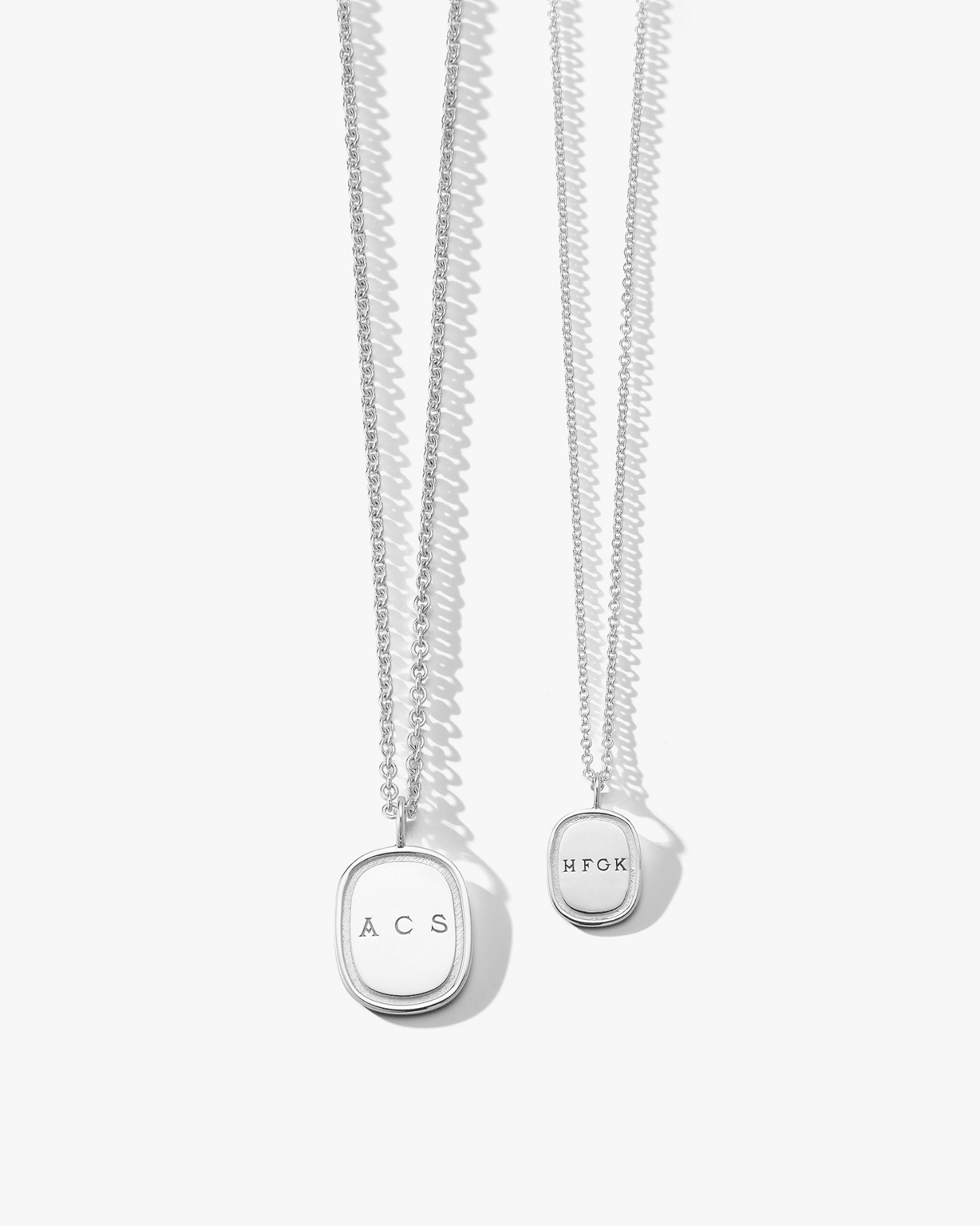 Large Oblong Pendant in Silver - Billy
