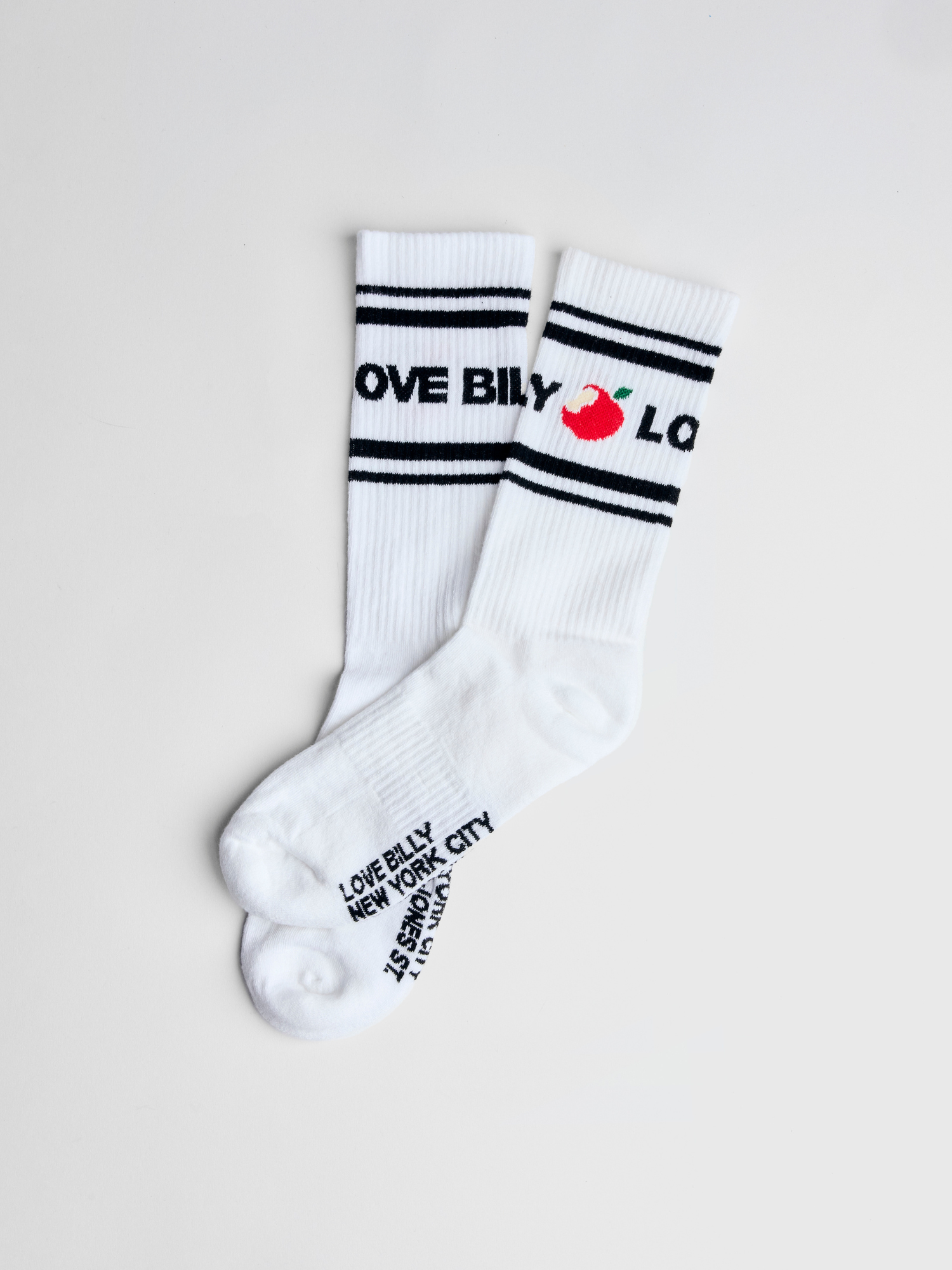 love billy tube socks. classic tube socks. a good new york city souvenir that you won't find on canal street.