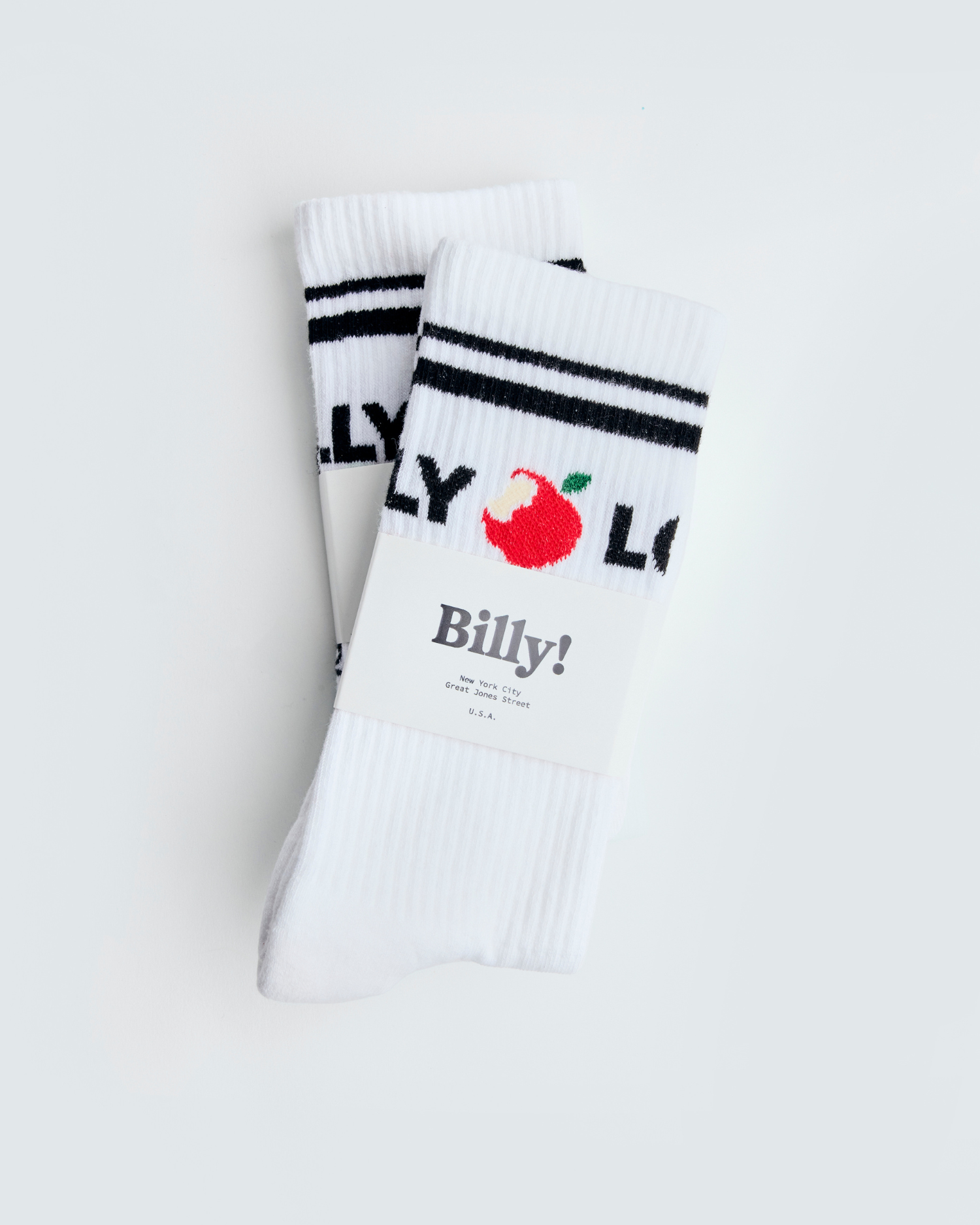 love billy tube socks. classic tube socks. a good new york city souvenir that you won't find on canal street.