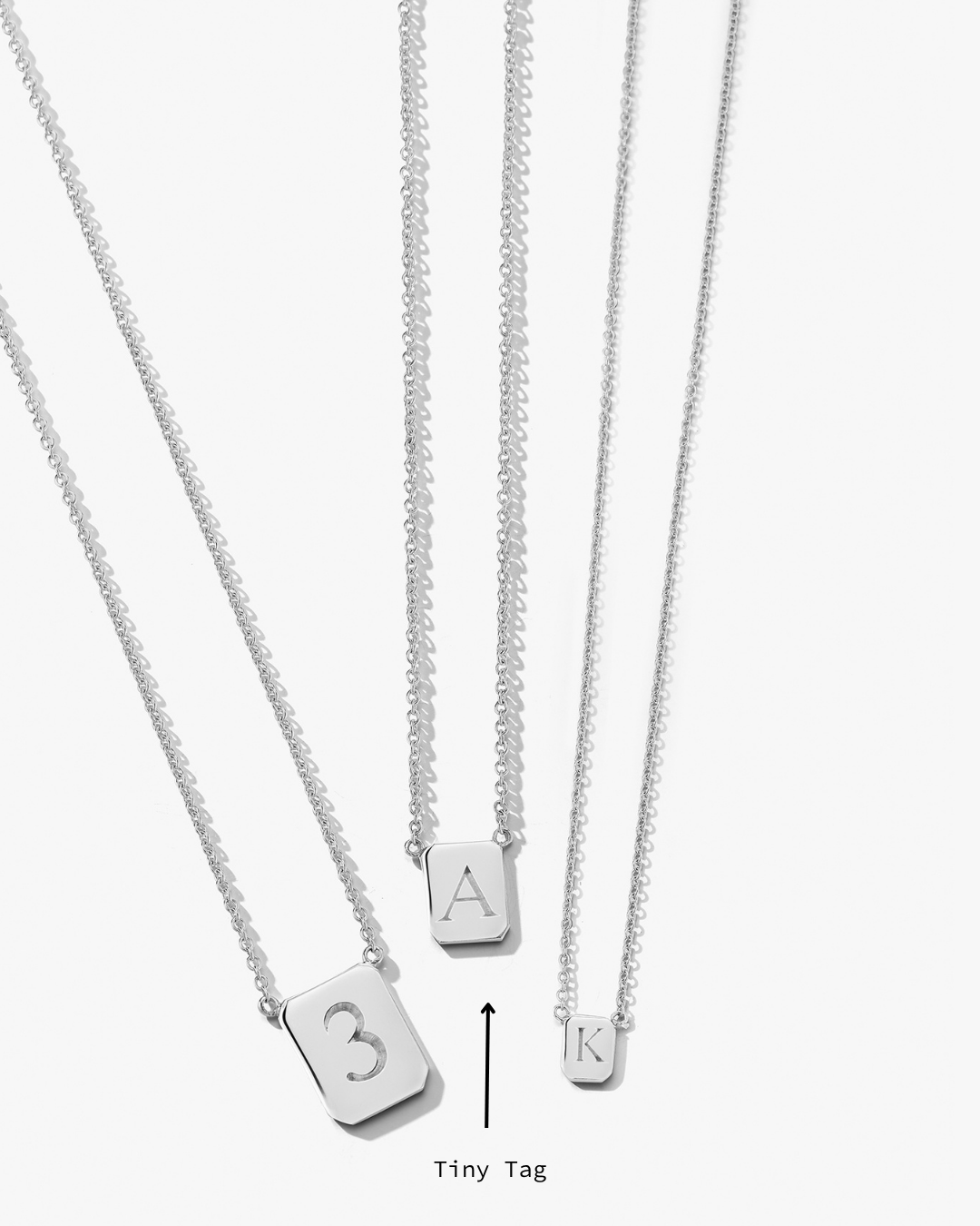Tiny Custom Tag Necklace in Silver