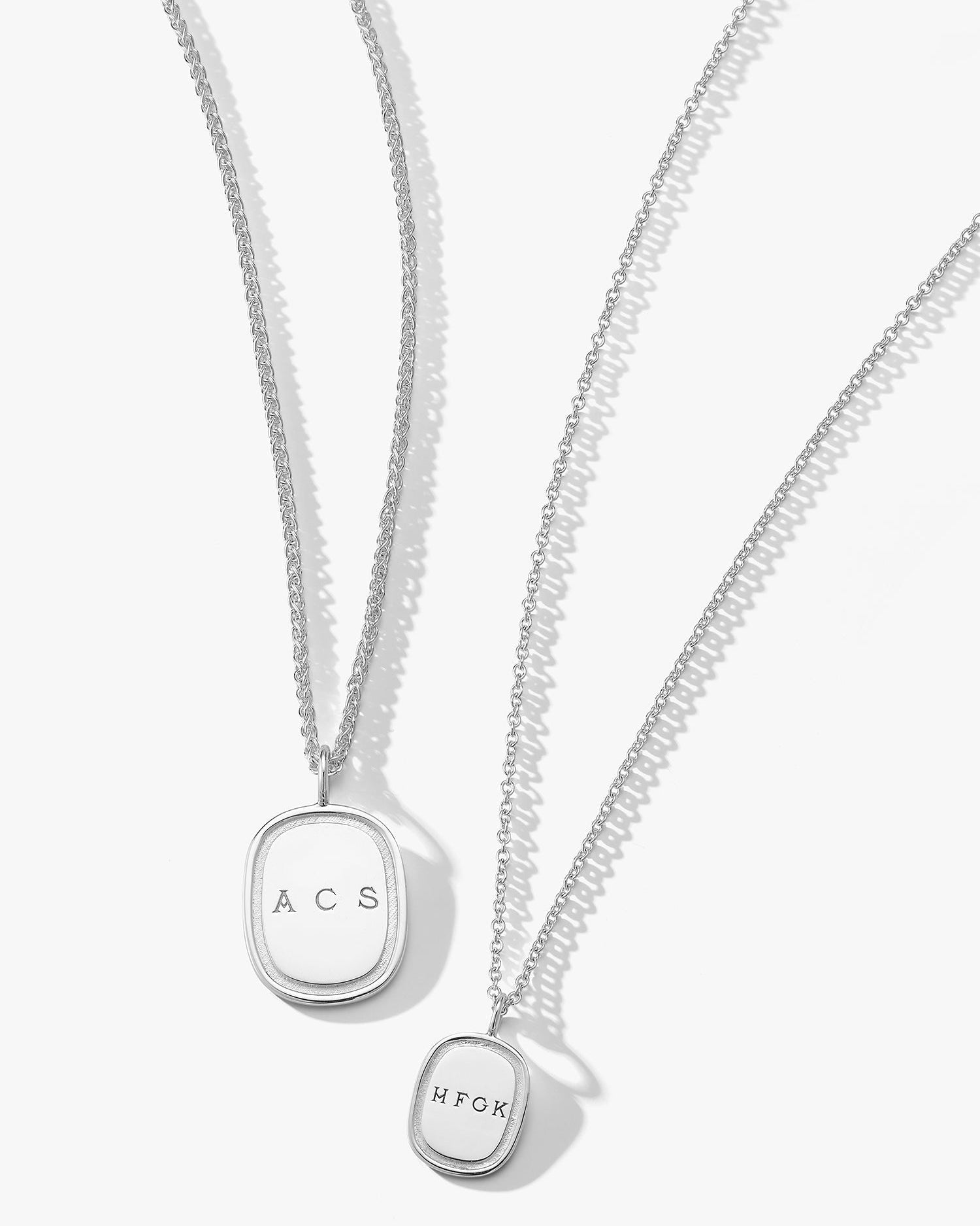 Small Oblong Pendant in Silver - Billy