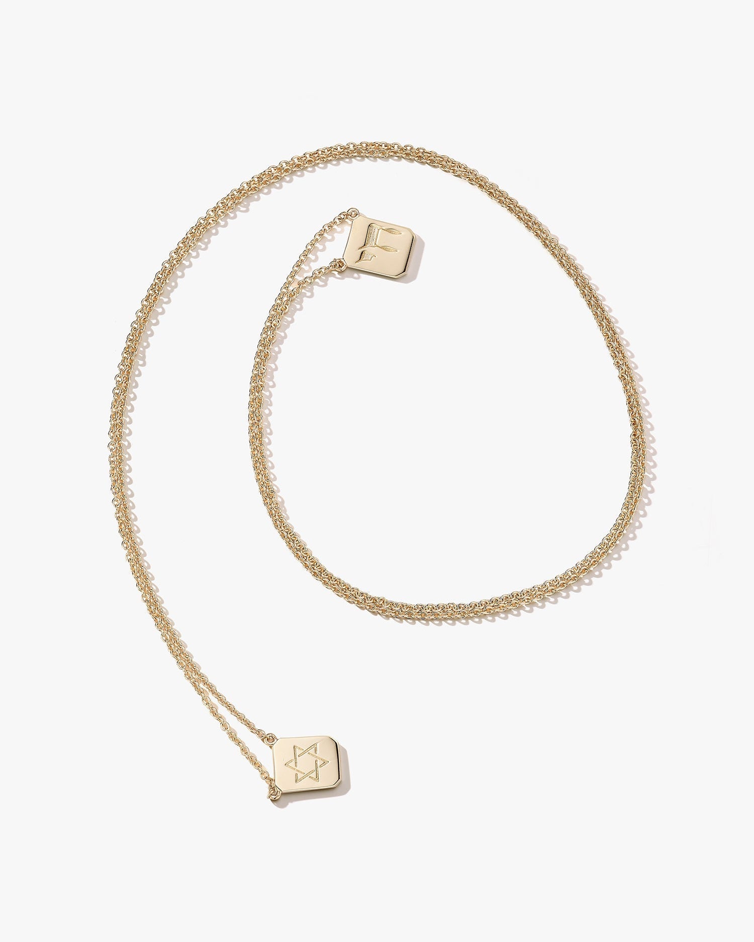 Star of David / Chai Tag Necklace in Gold - Billy