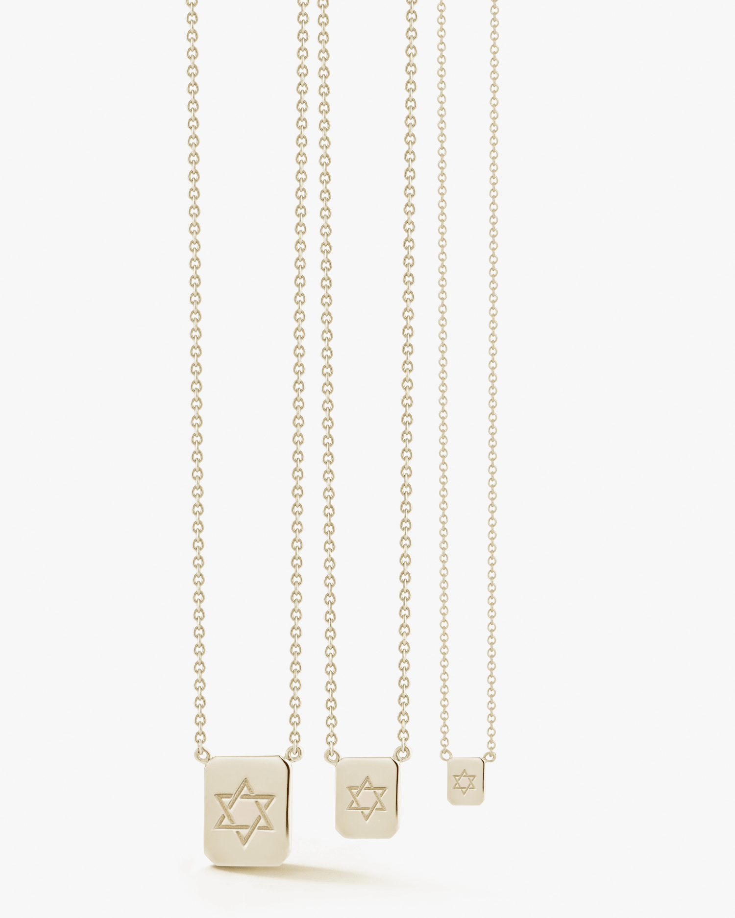 Star of David / Chai Tag Necklace in Gold - Billy