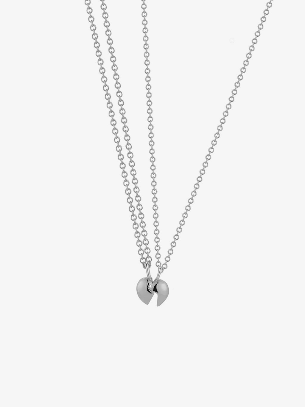 silver split heart necklace by love billy.
