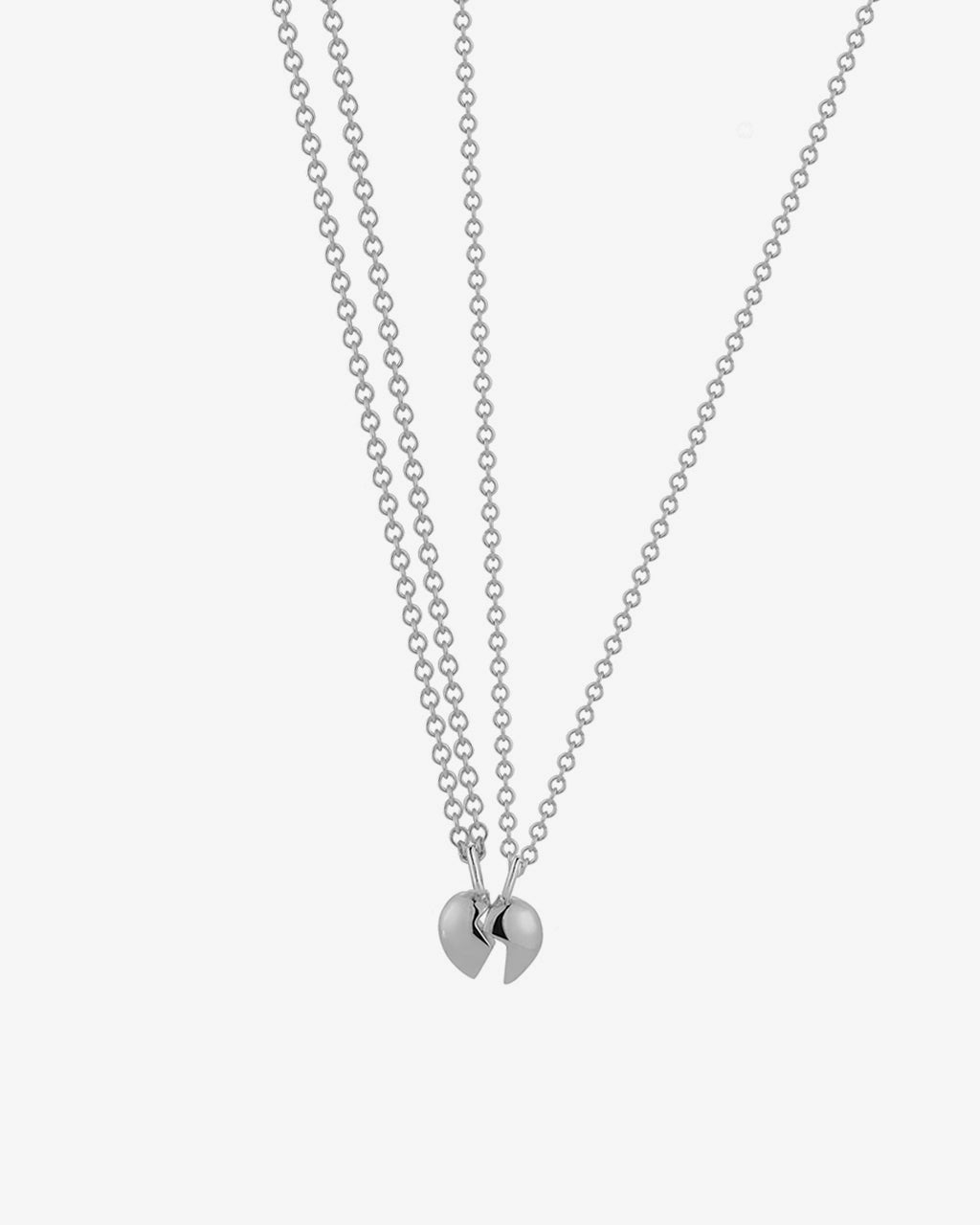 Silver Split Heart Necklace Set - Billy