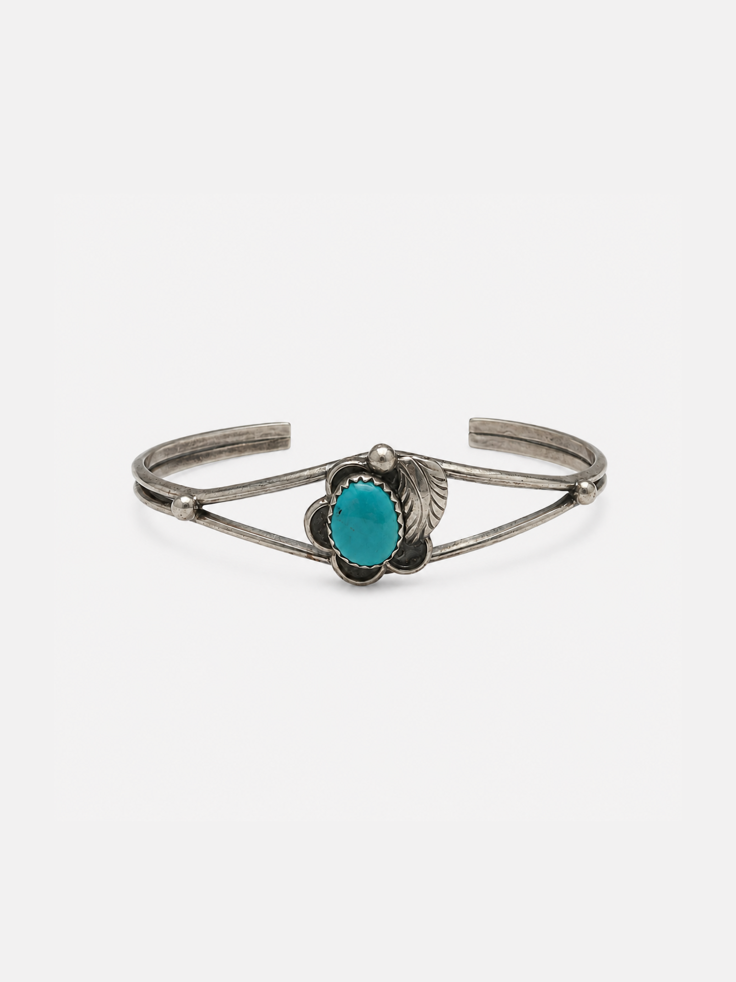 Vintage Turquoise Flower Cuff