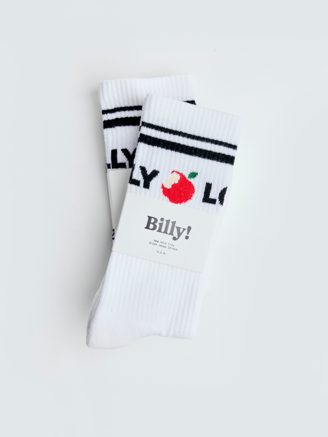 love billy tube socks. classic tube socks. a good new york city souvenir that you won't find on canal street.