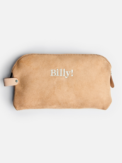 Embroidered Suede Pouch