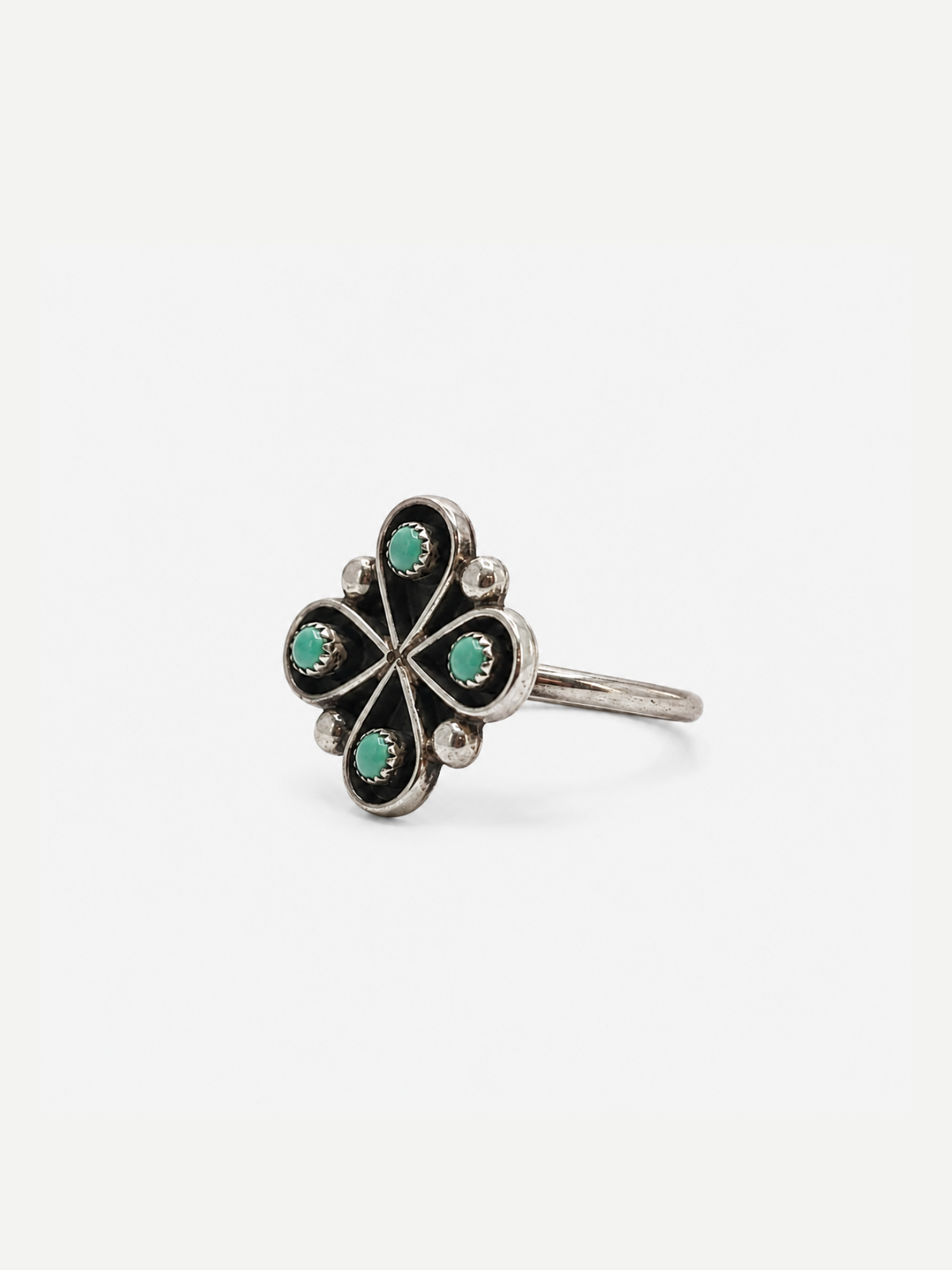 Vintage Turquoise Clover Ring