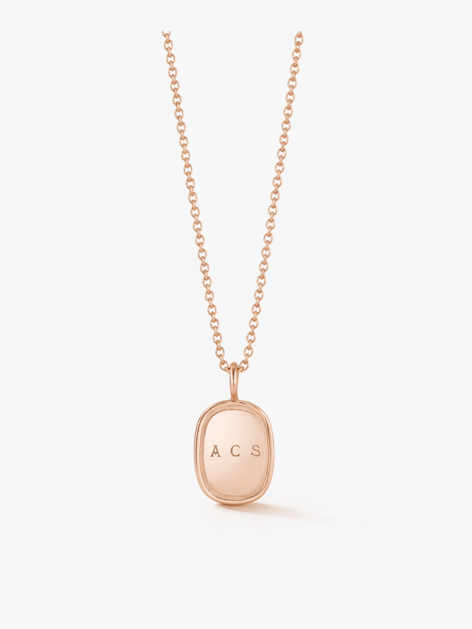 Large Oblong Pendant in Rose Gold