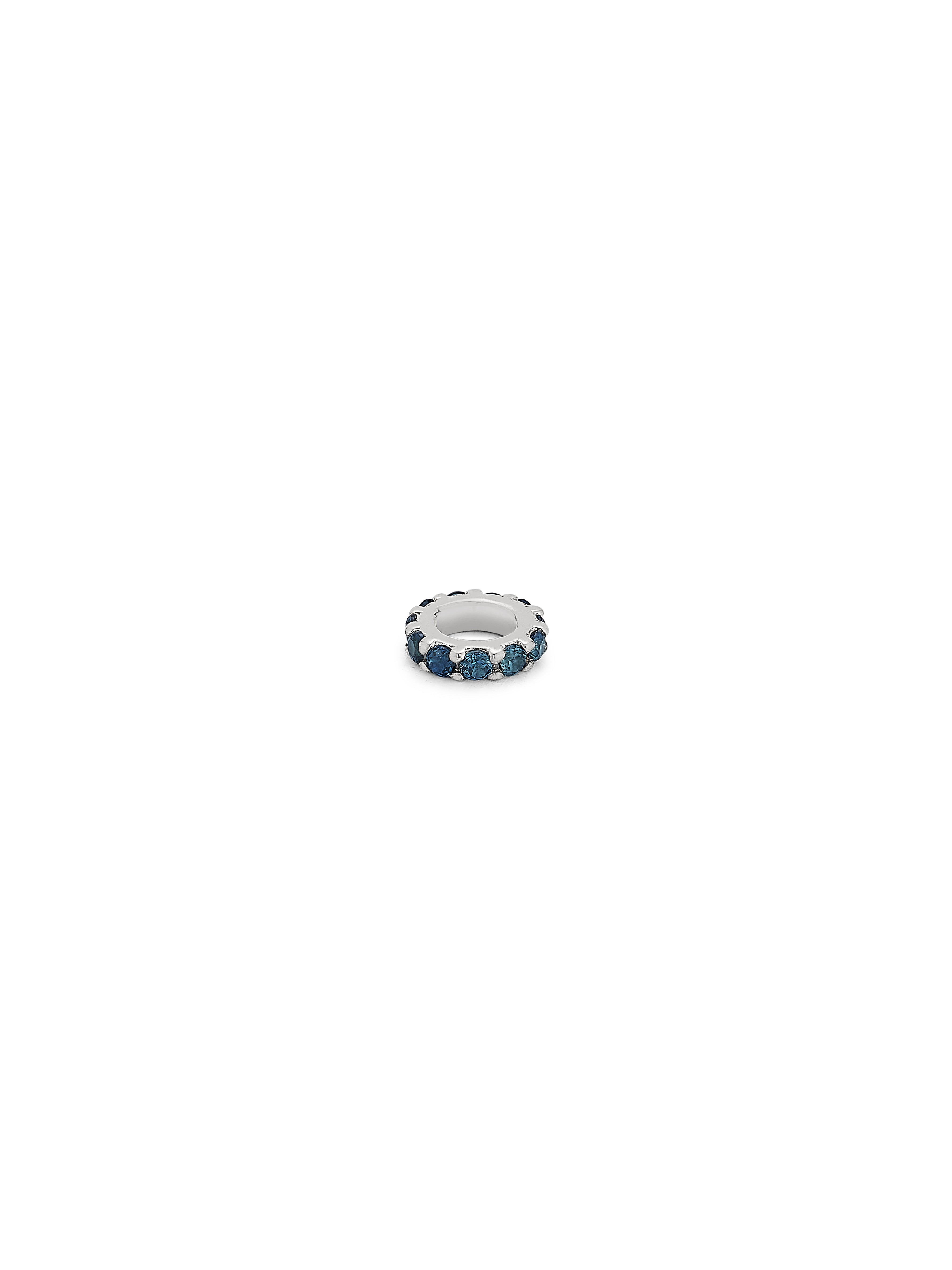 Silver blue sapphire halo charm by love billy.
