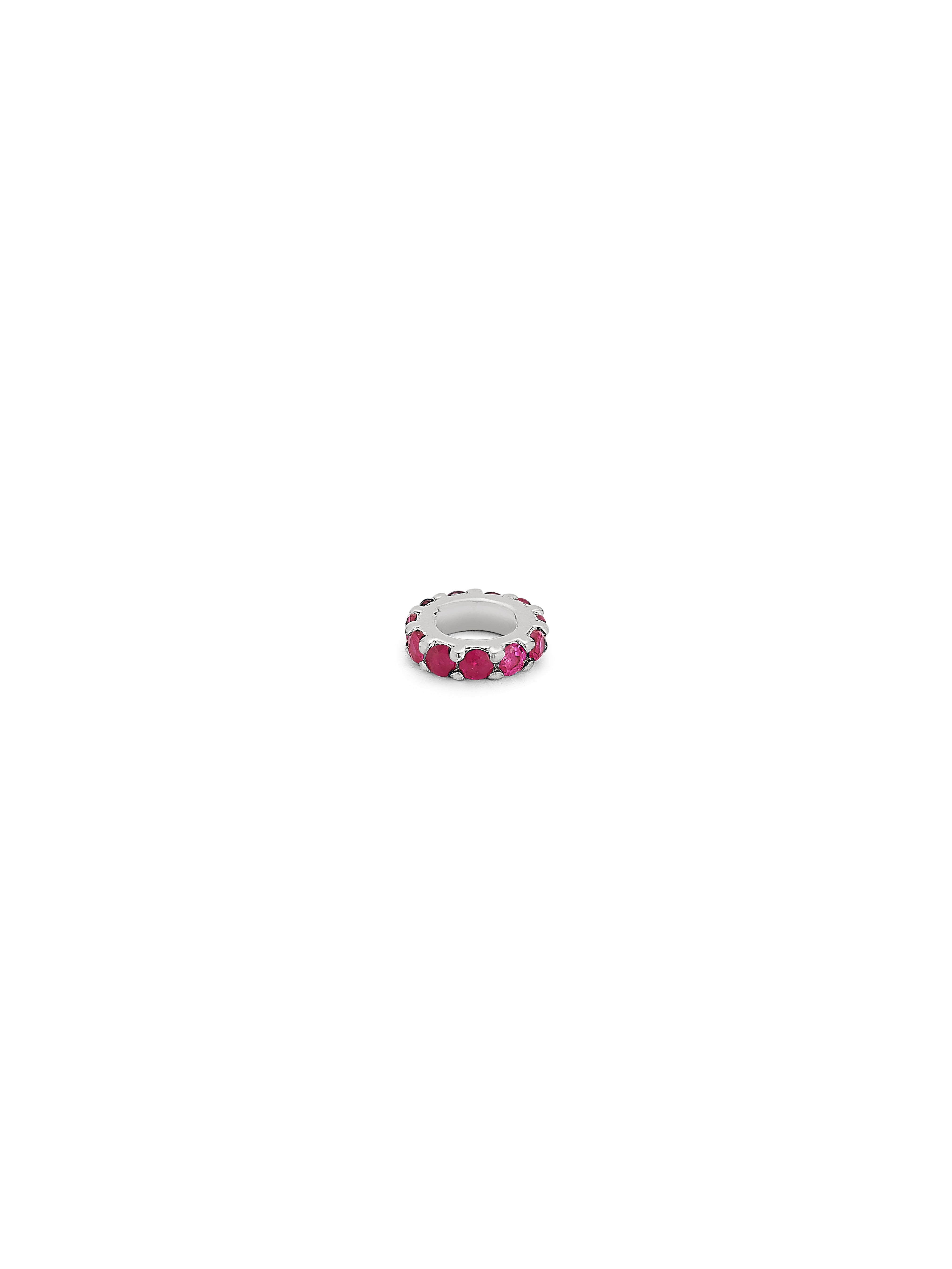 Silver ruby halo charm by love billy.