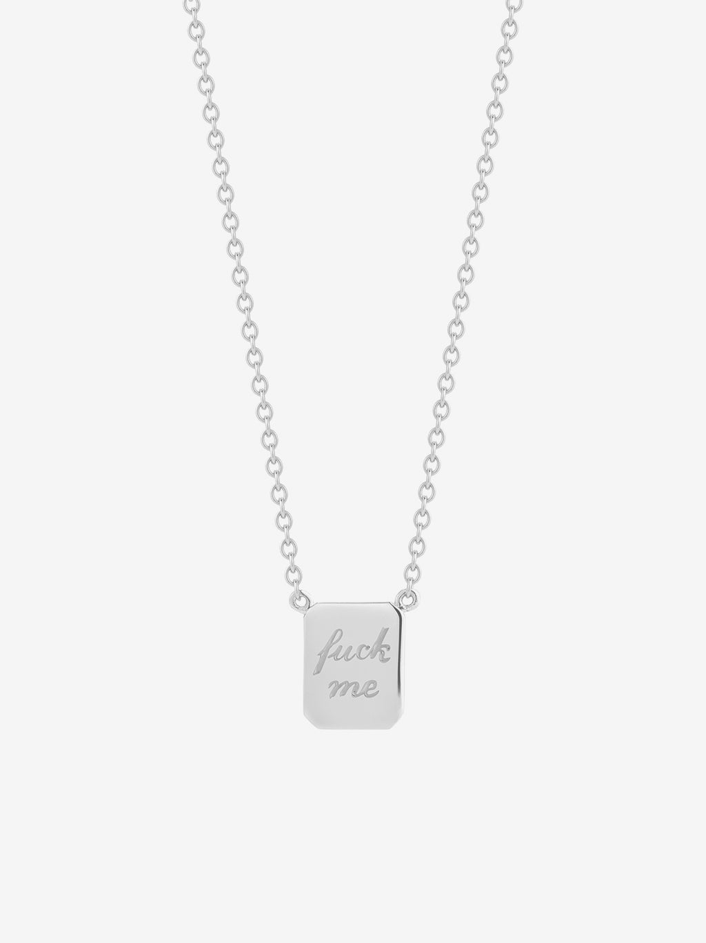 silver fuck necklace by love billy.