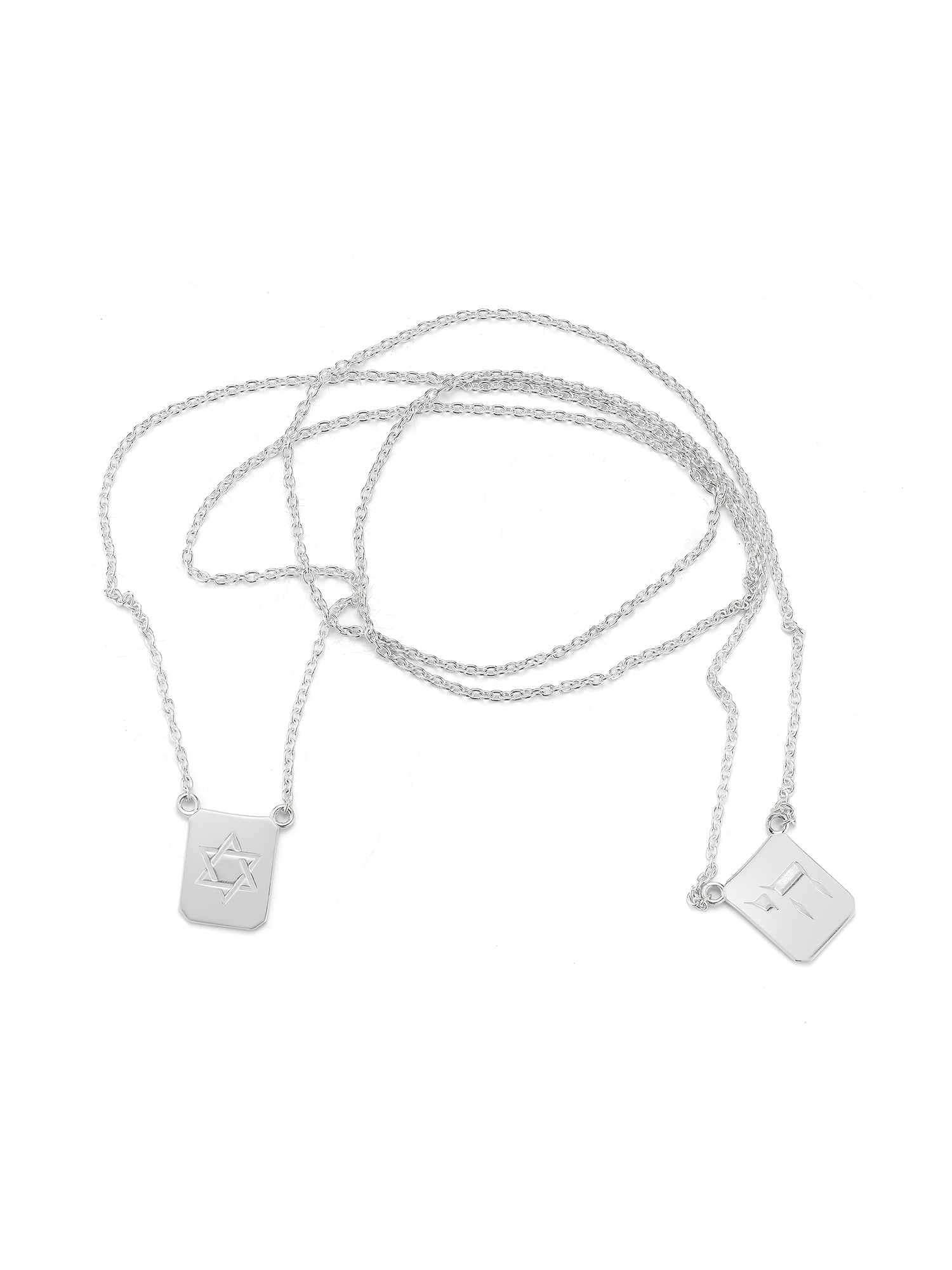 Silver Star & Chai Tag Necklace.