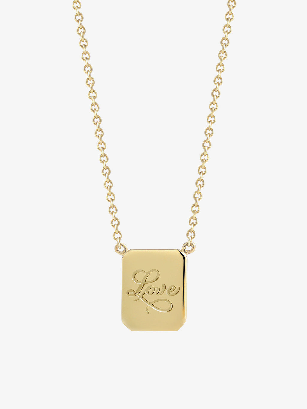 Love Gold Tag Necklace