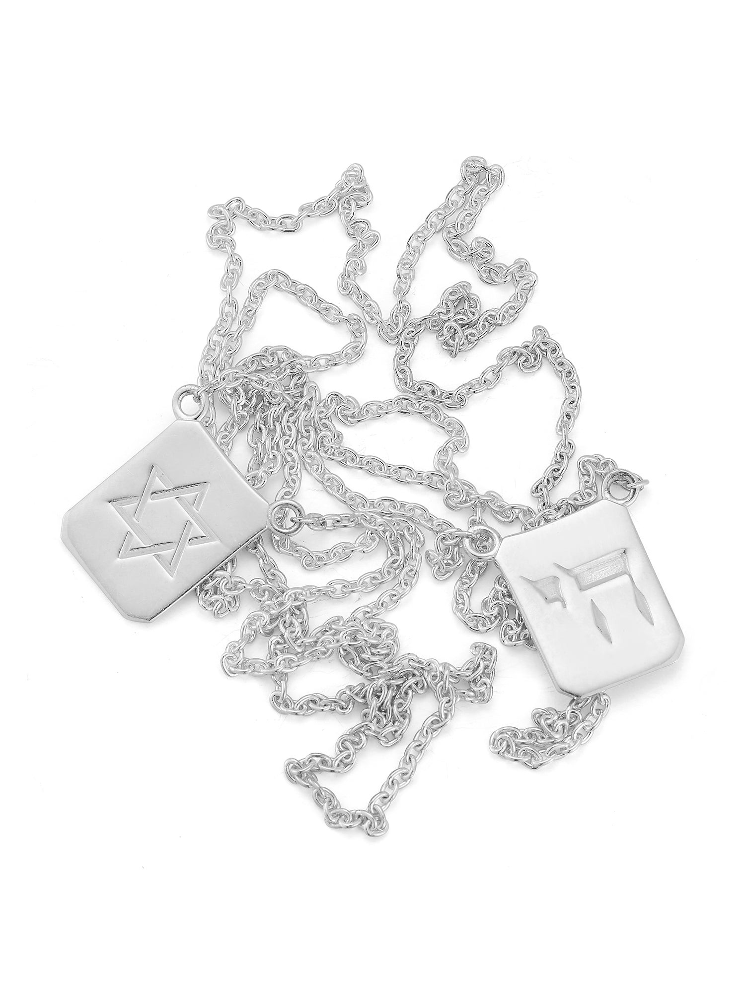 Silver Star & Chai Tag Necklace