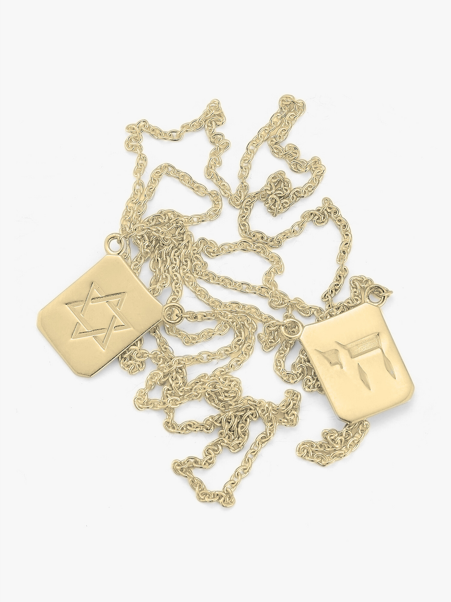 Gold Star & Chai Tag Necklace