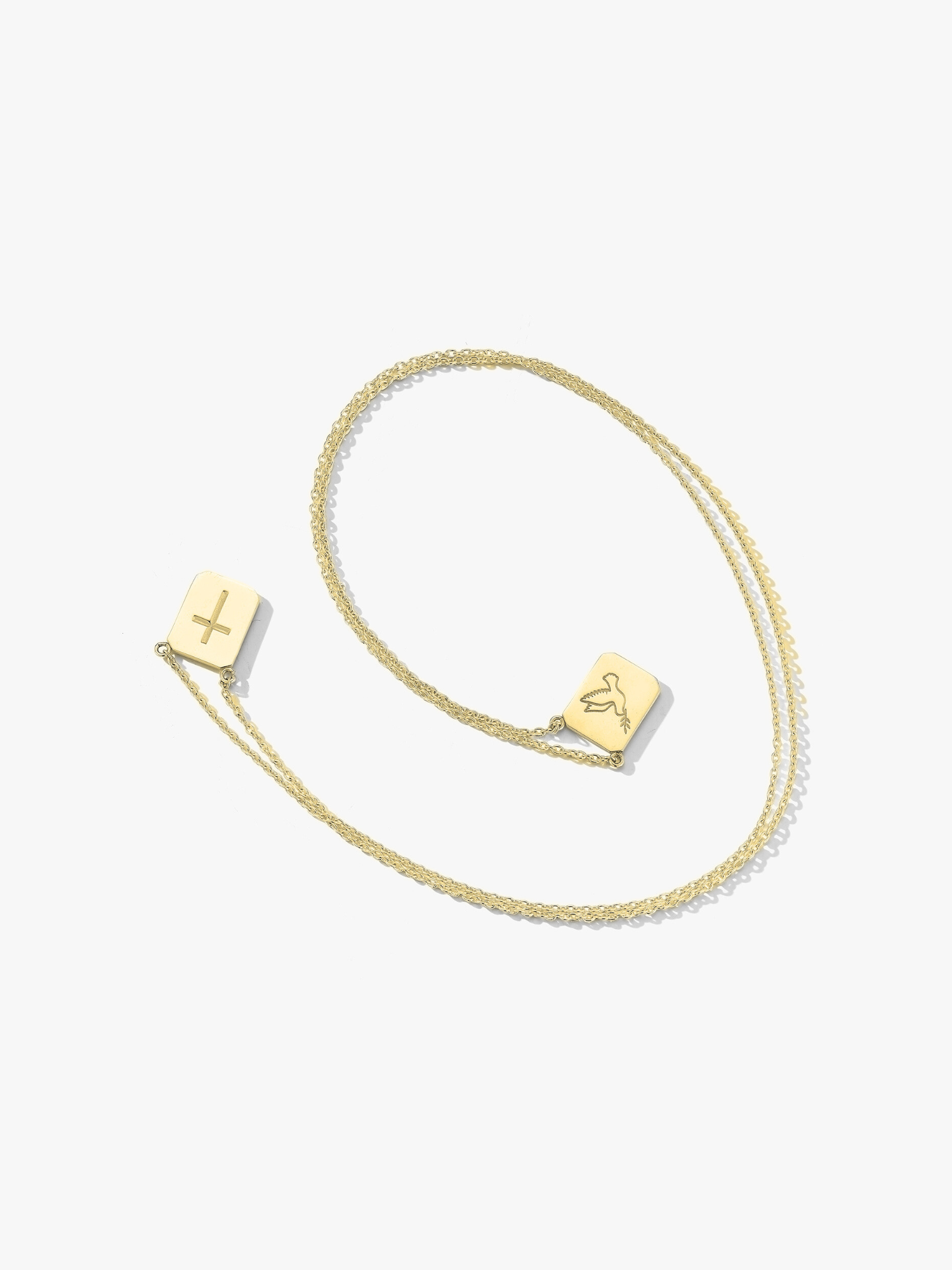 Cross & Dove Tag Necklace