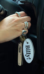 Billy White & Black Floating Foam Keychain - Billy