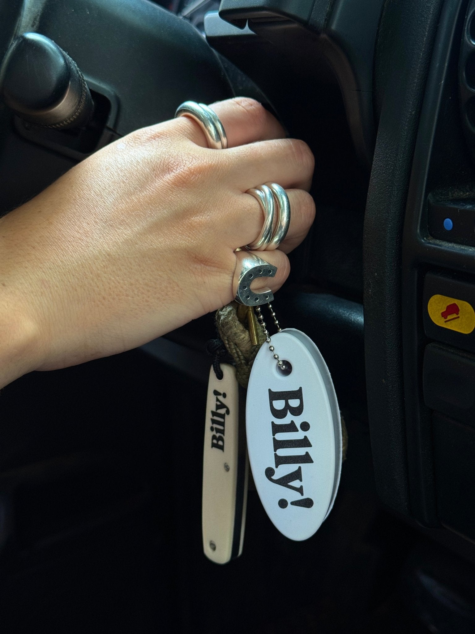 Billy White & Black Floating Foam Keychain - Billy