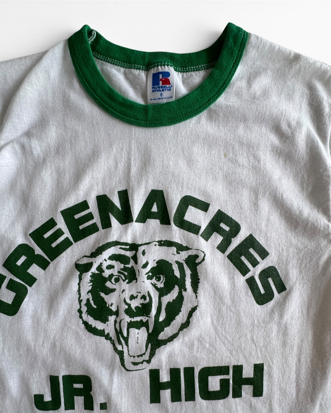 Russell Athletic Green Acres Junior High Bears ringer tee size S