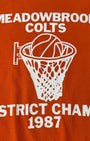 1987 Tee Jays Meadow Brook Colts champs single stitch t-shirt size XL - front
