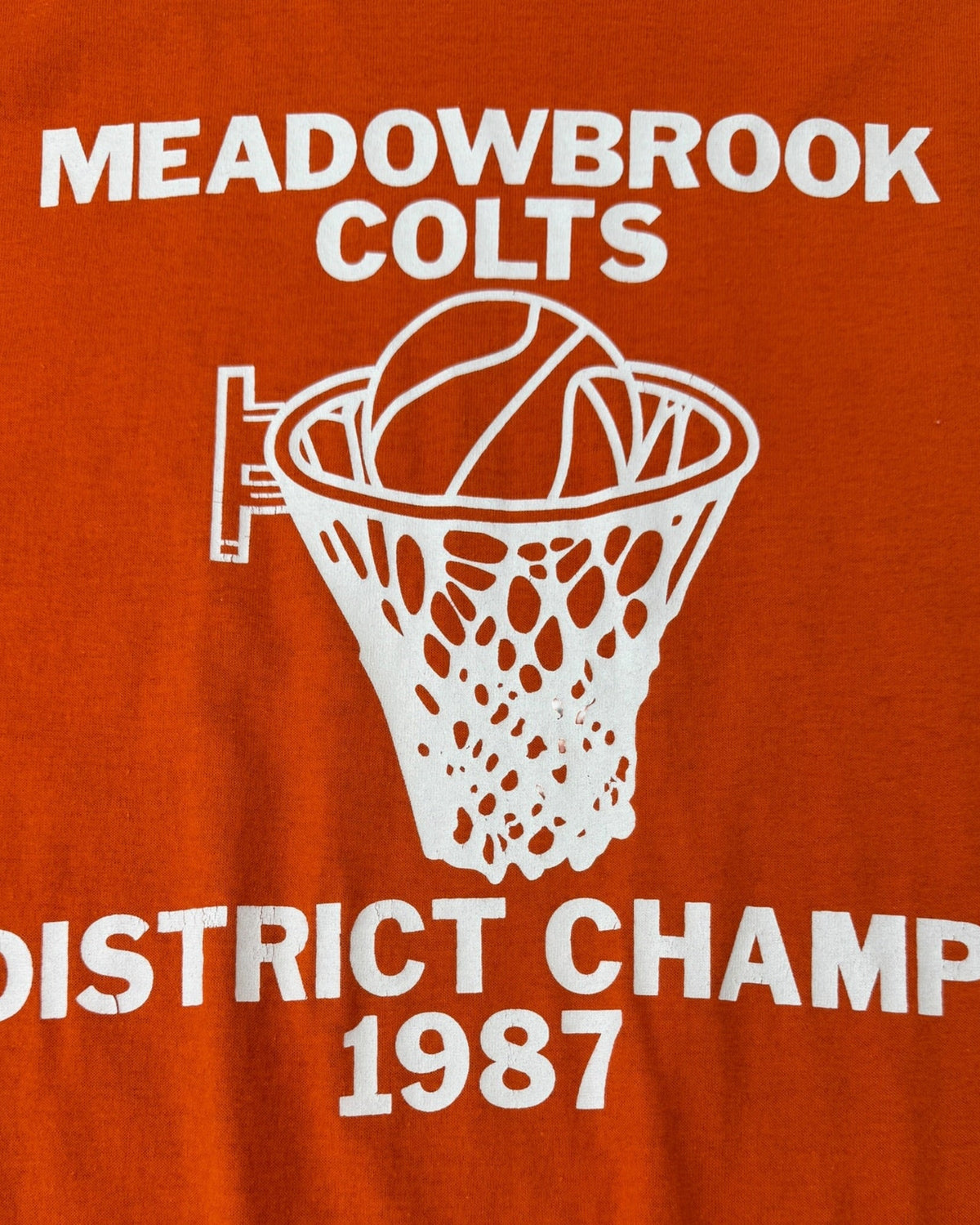 1987 Tee Jays Meadow Brook Colts champs single stitch t-shirt size XL - front