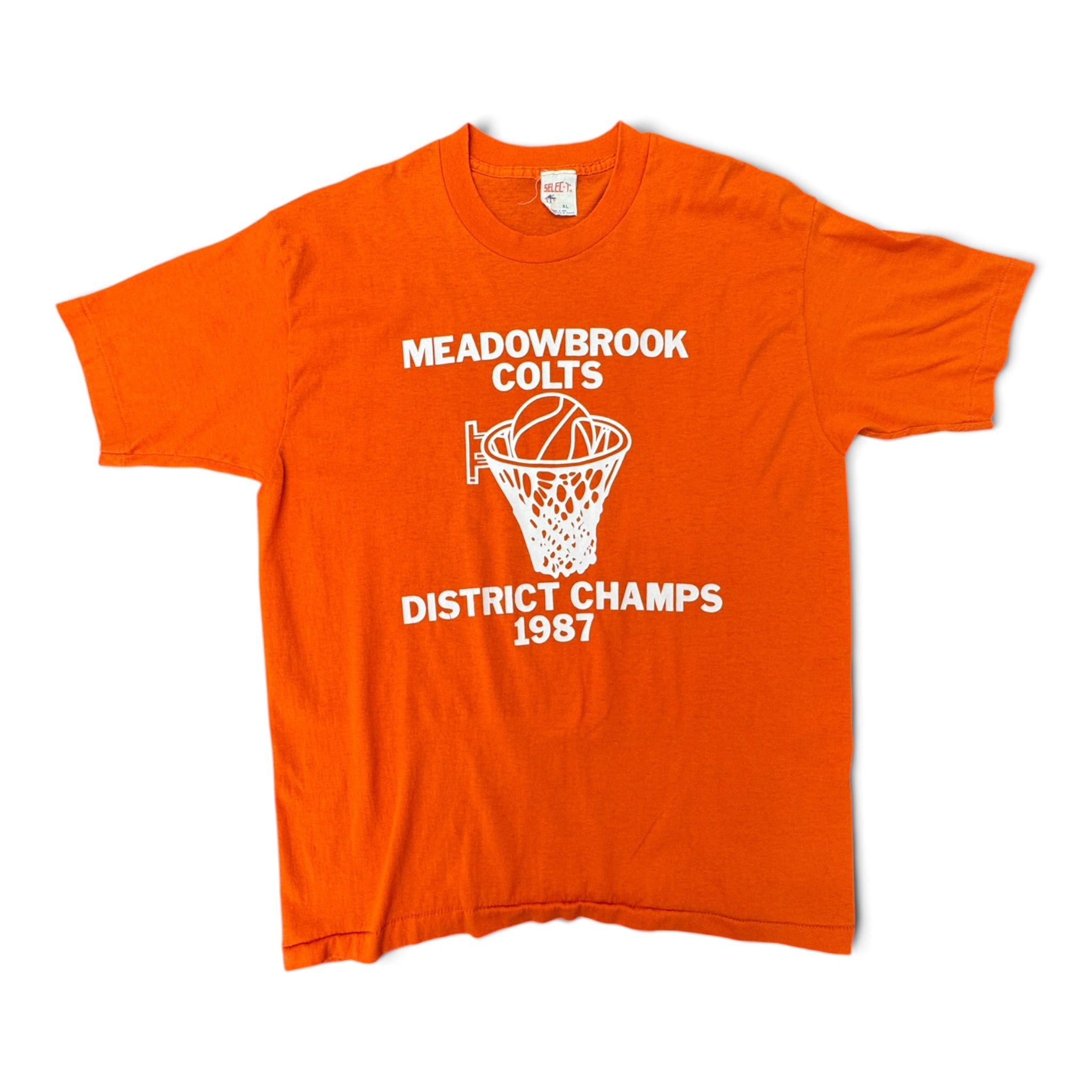 1987 Tee Jays Meadow Brook Colts champs single stitch t-shirt size XL