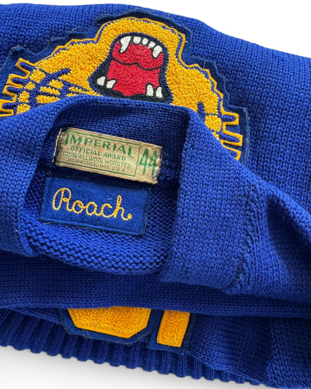 1959 Imperial Varsity Letterman Sweater "SC" Tiger Patch Named Roach Size 44 / L