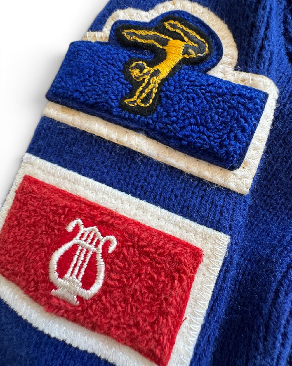 Vintage 70s East-Tenn Award Cardigan L Band Kentucky State Champions Patches - Sz S