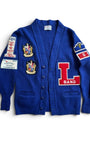 Vintage 70s East-Tenn Award Cardigan L Band Kentucky State Champions Patches - Sz S - front