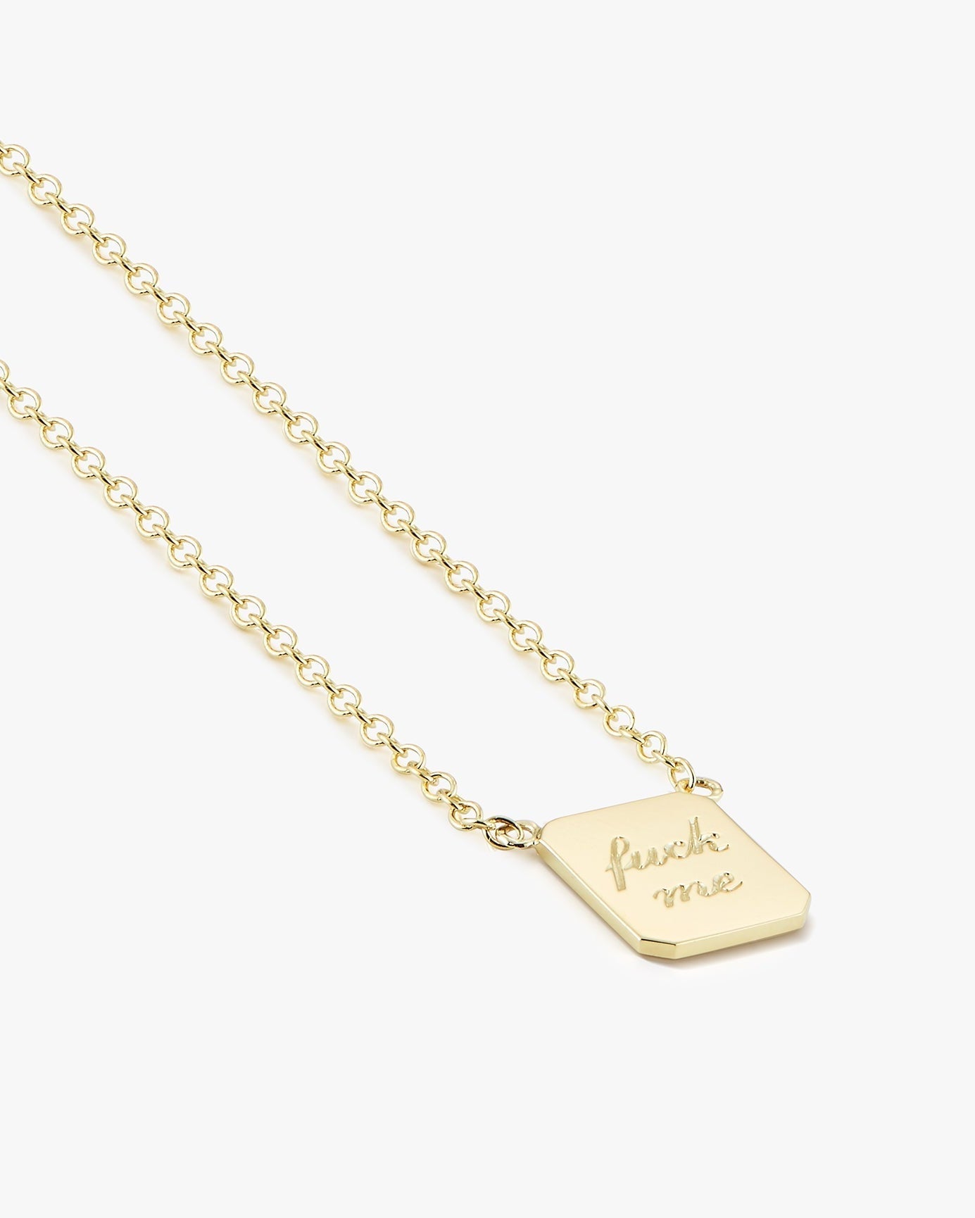 FU/ME Tag Necklace in Gold - Billy