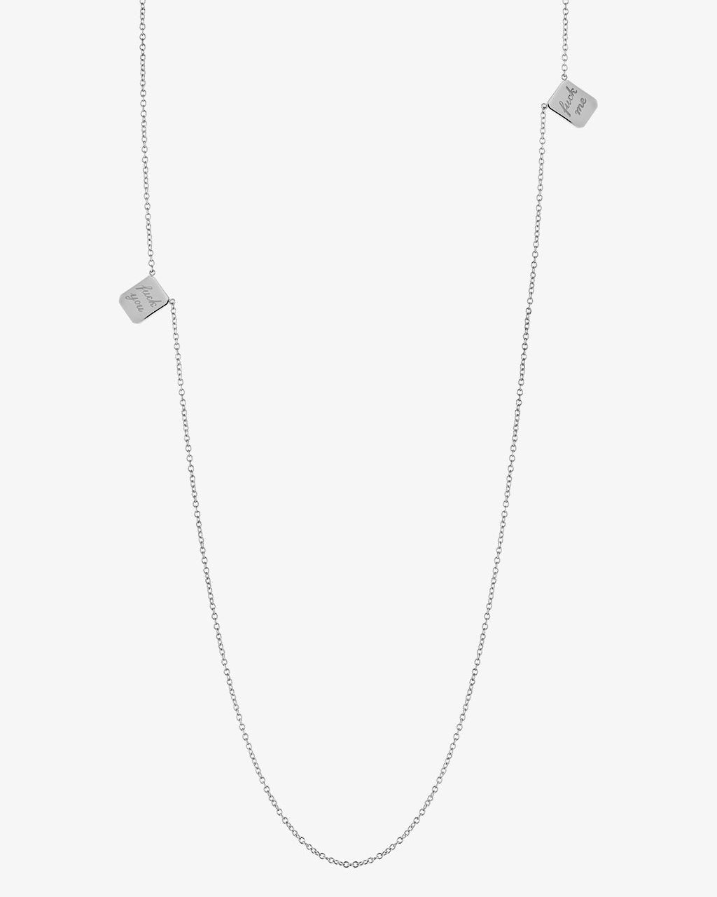 FU/ME Tag Necklace in Silver - Billy