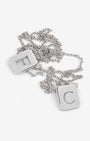 Large Custom Tag Necklace in Silver - Billy