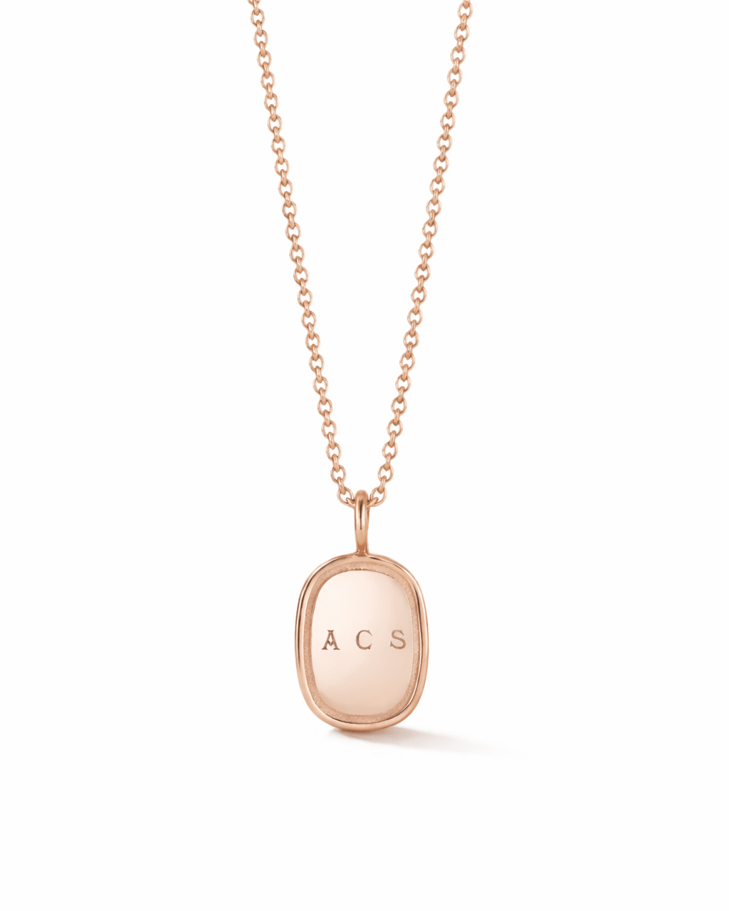 Large Oblong Pendant in Rose Gold - Billy