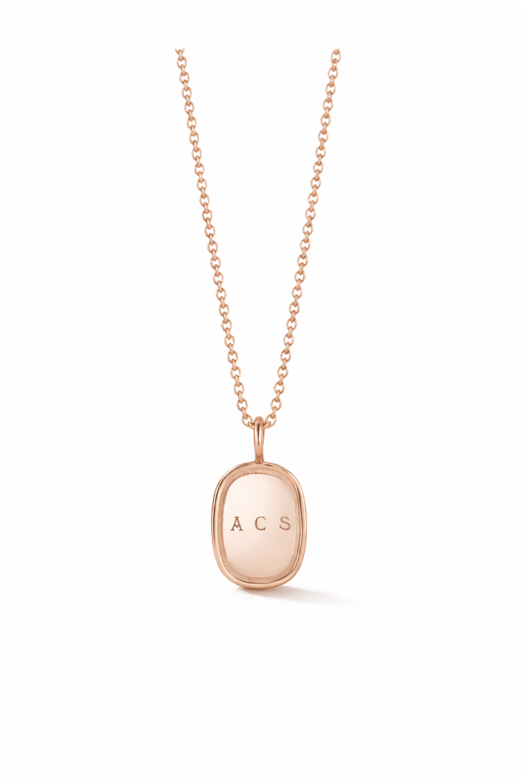 Large Oblong Pendant in Rose Gold - Billy