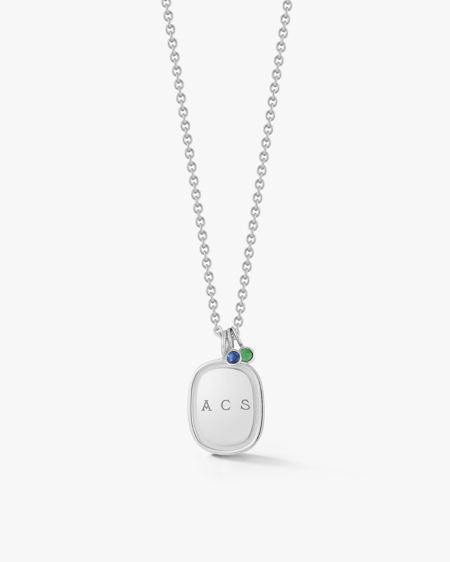 Large Oblong Pendant in Silver - Billy