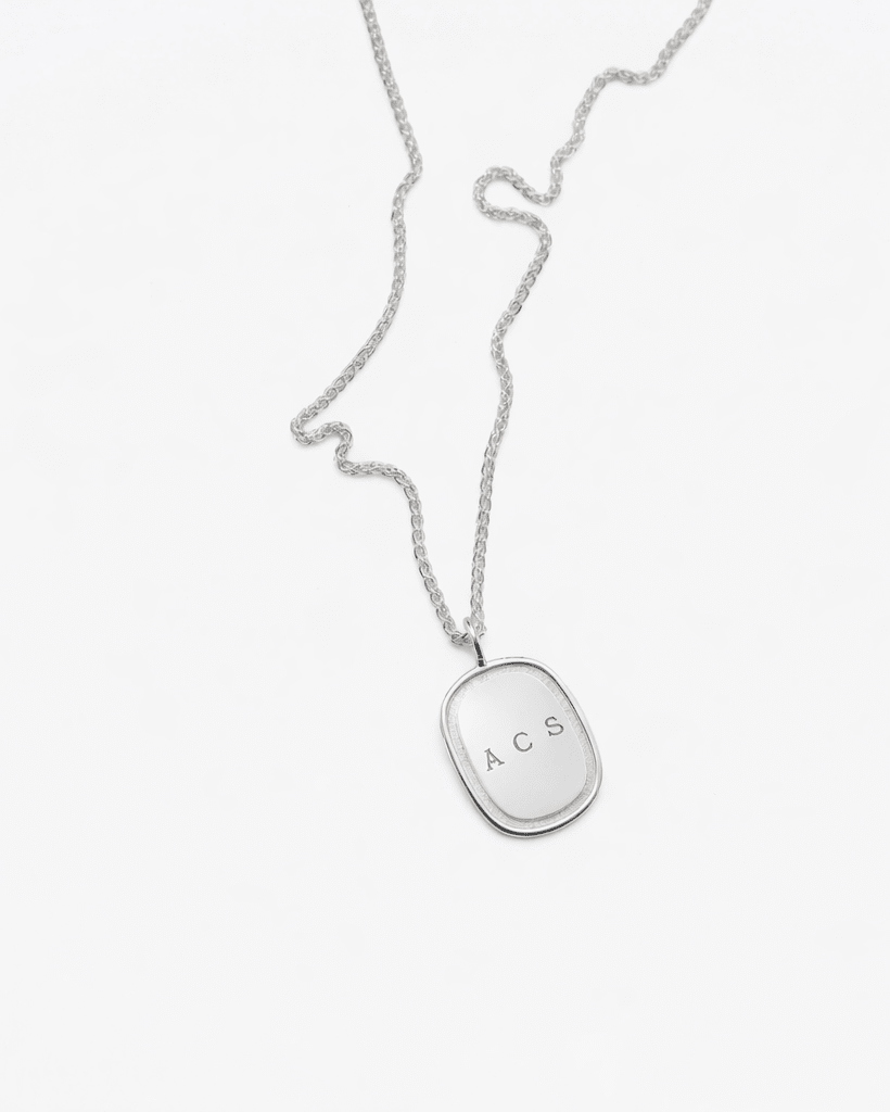 Large Oblong Pendant in Silver - Billy