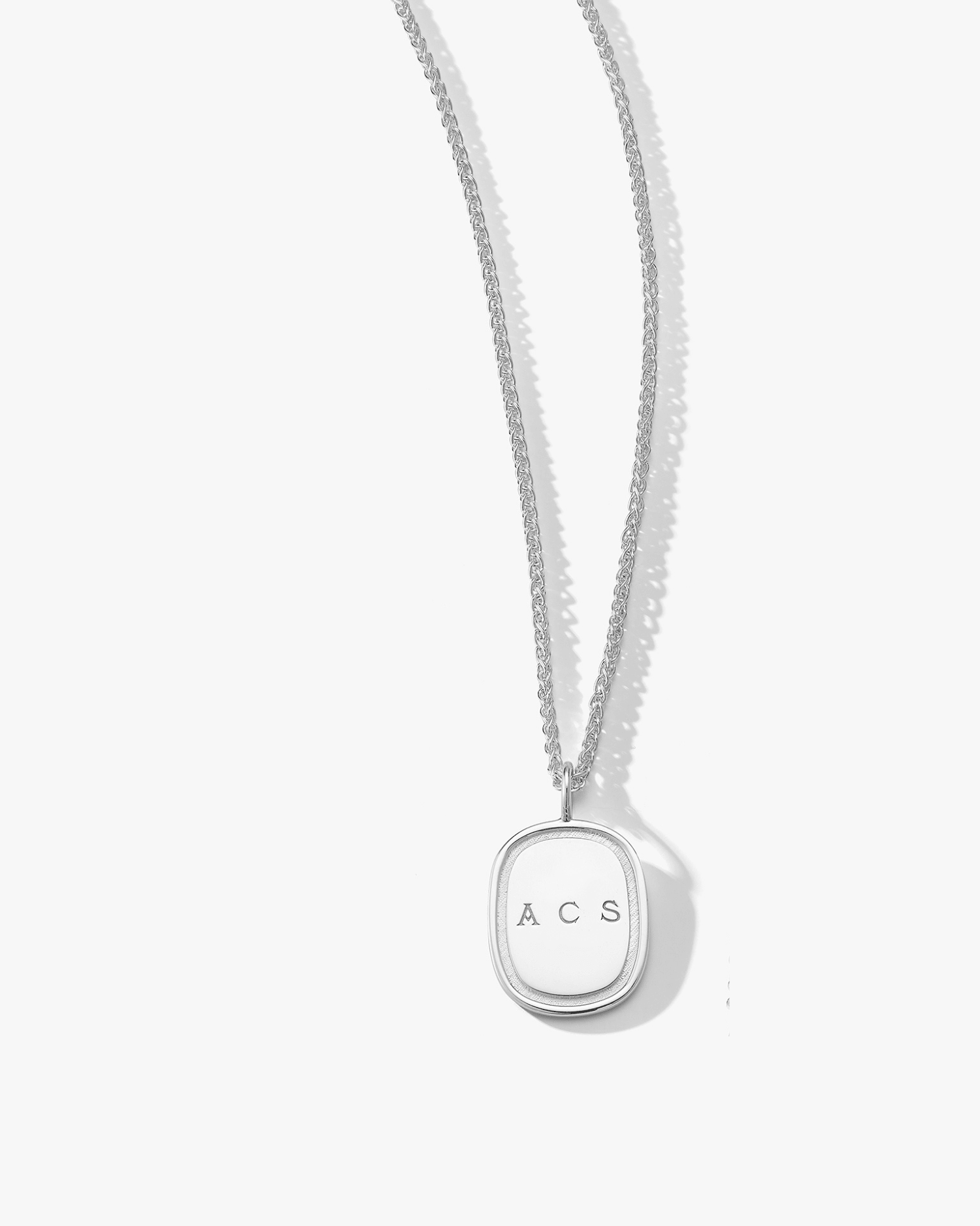 Large Oblong Pendant in Silver - Billy