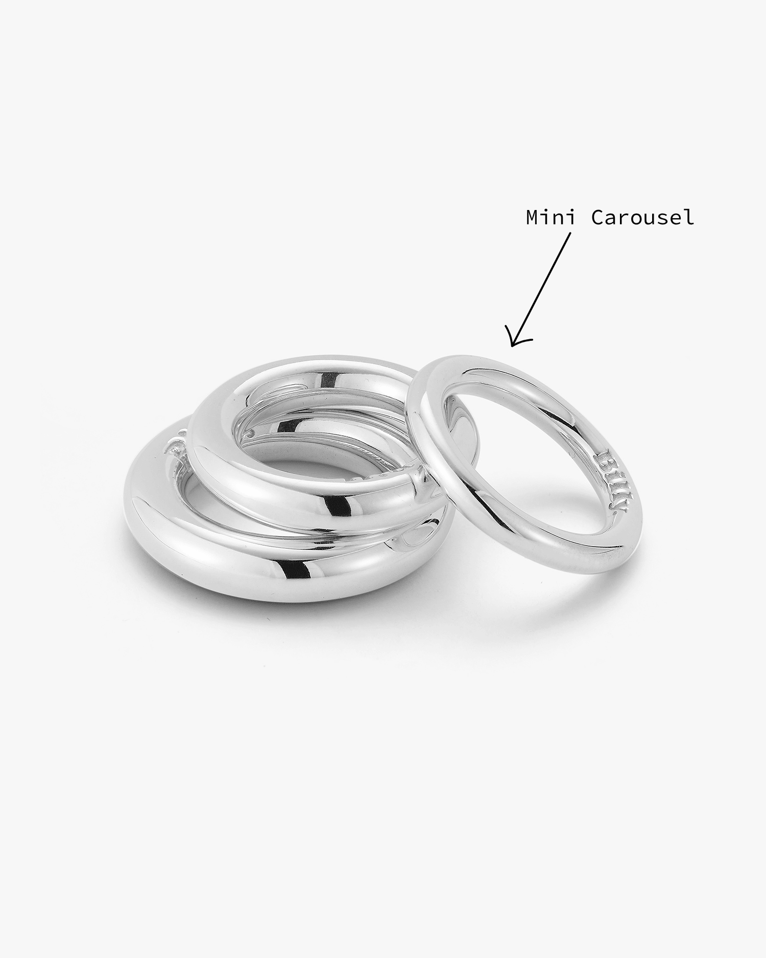 Mini Carousel Ring in Silver - Billy