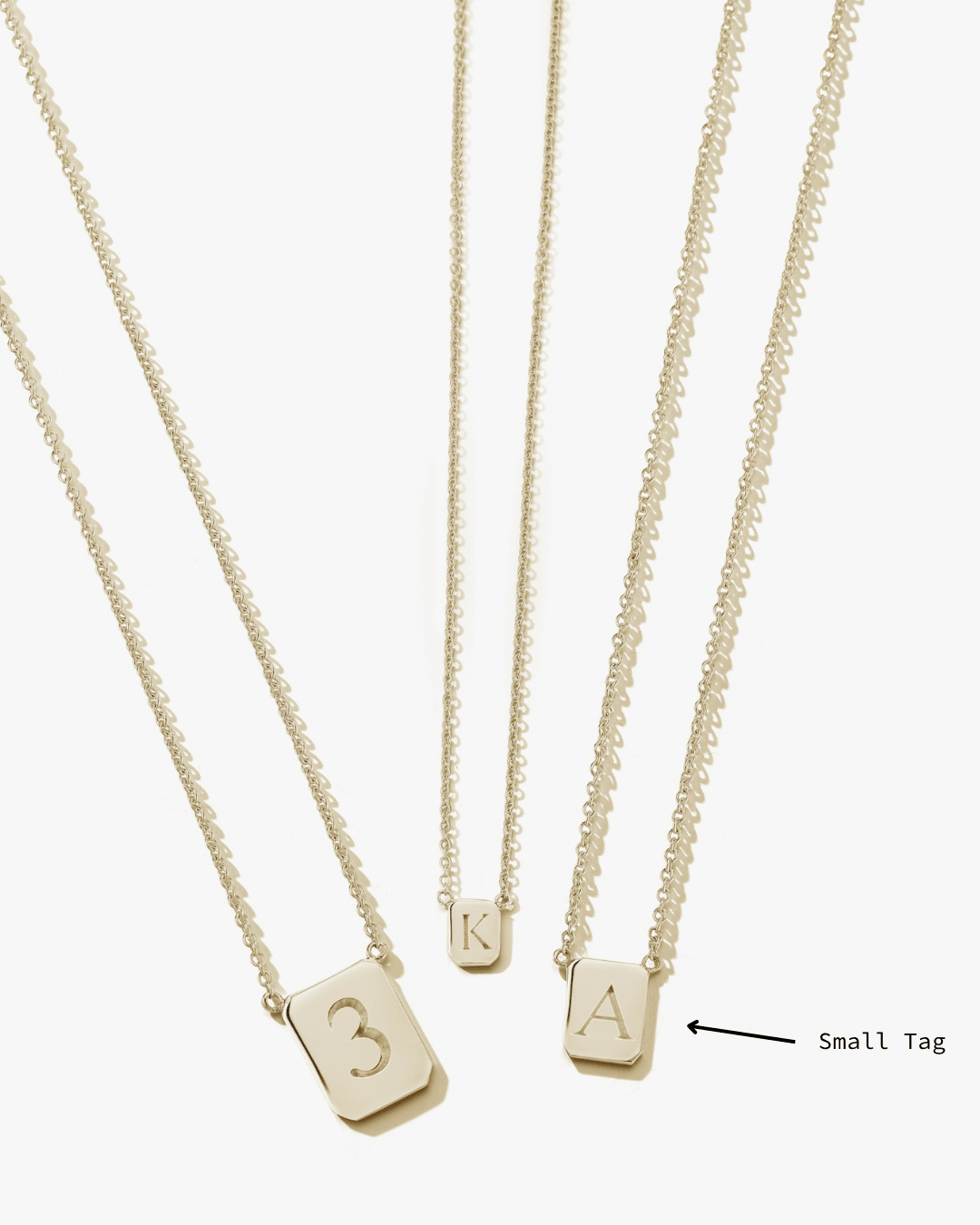 Small Custom Tag Necklace in Gold - Billy
